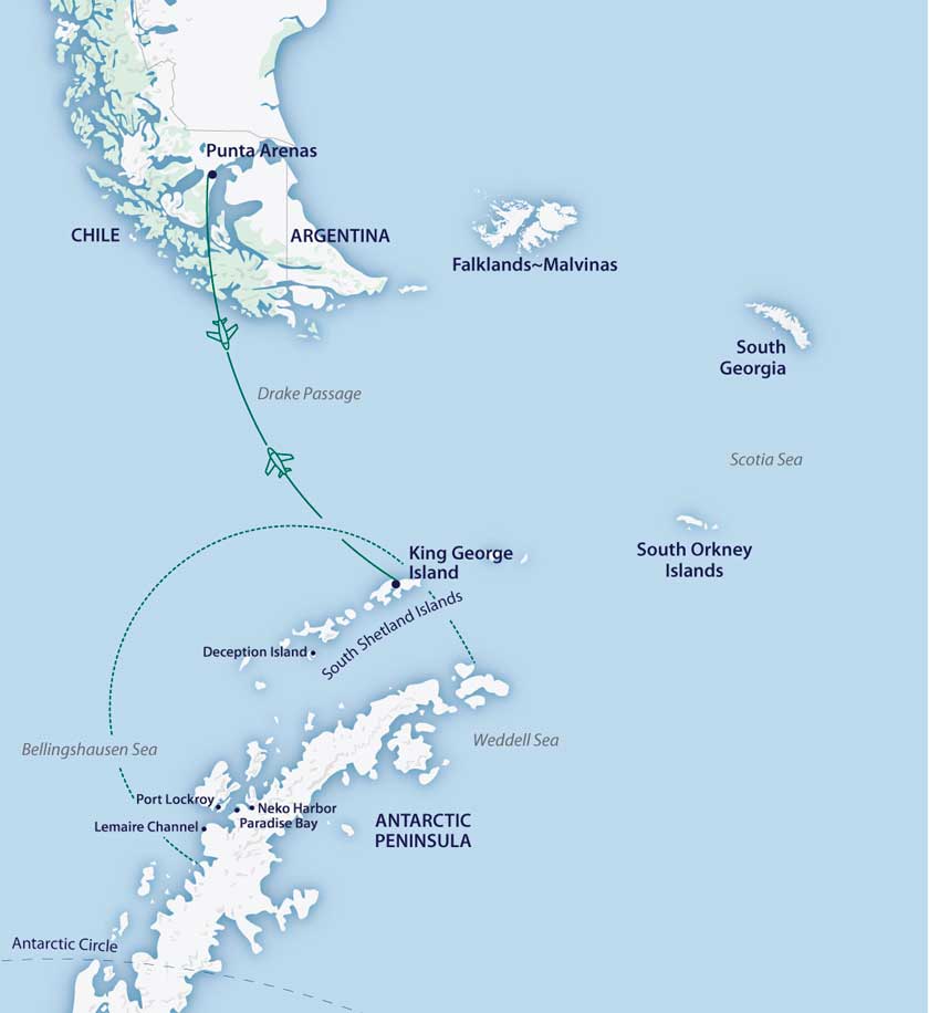 Aero-Crucero PUQ-PUQ Antártida Clásica en el M/V Greg Mortimer