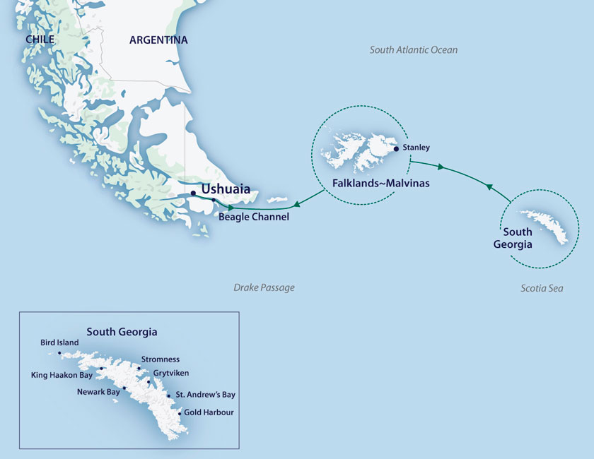 Georgia del Sur Malvinas en el M/V Sylvia Earle