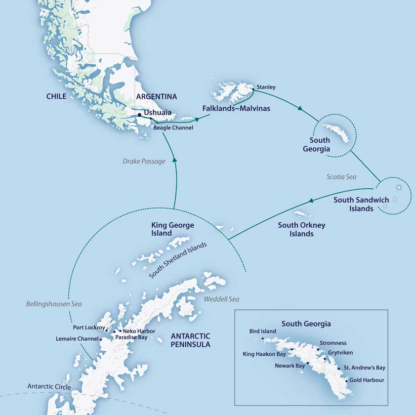Odisea Antártica e Islas Georgia/Sandwich del Sur en el M/V Sylvia Earle